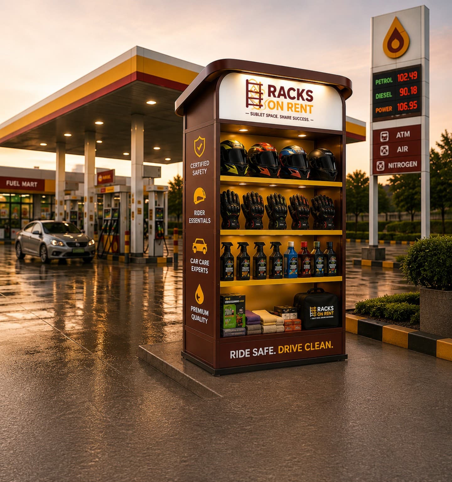 Forecourt Canopy Display Rack